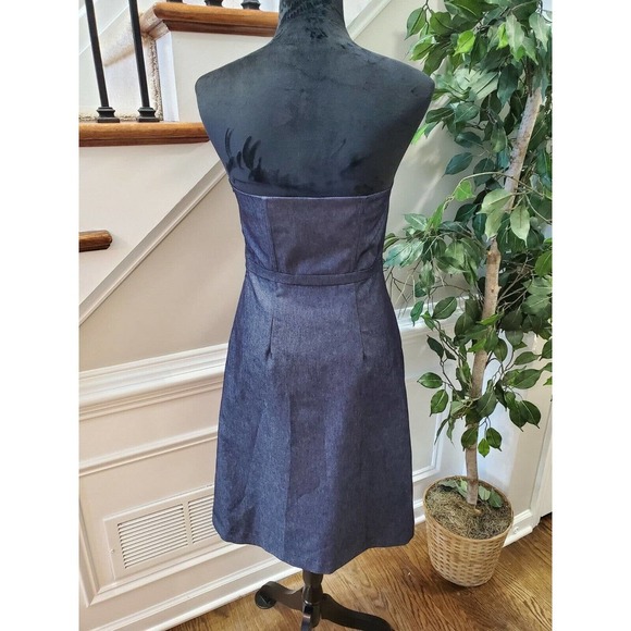 Merona Women's Solid Blue Cotton Off the Shoulder Short Length Dress Size 2 - Picture 6 of 10